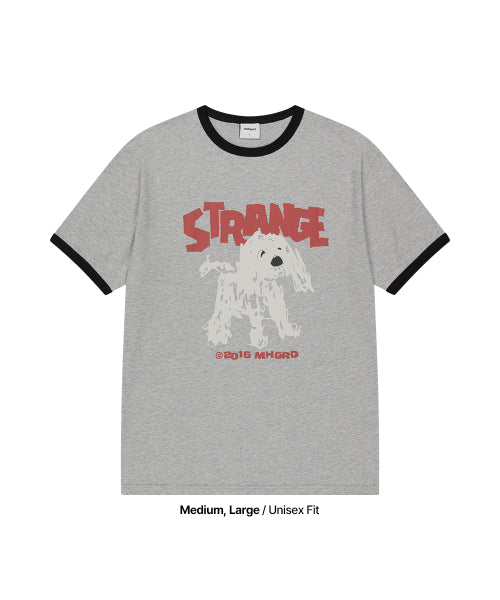 STRANGE PUPPY RINGER TEE GREY