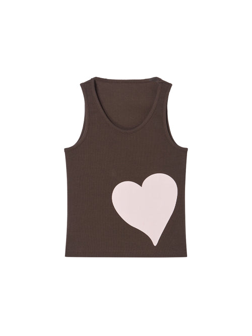 HEART SLEEVELESS BROWN - 2 COLORS
