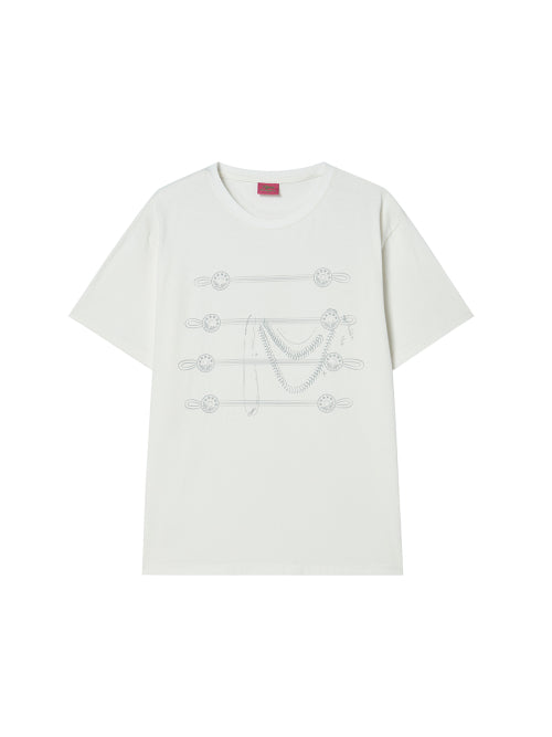 BUTTON TEE IVORY - 2 COLORS