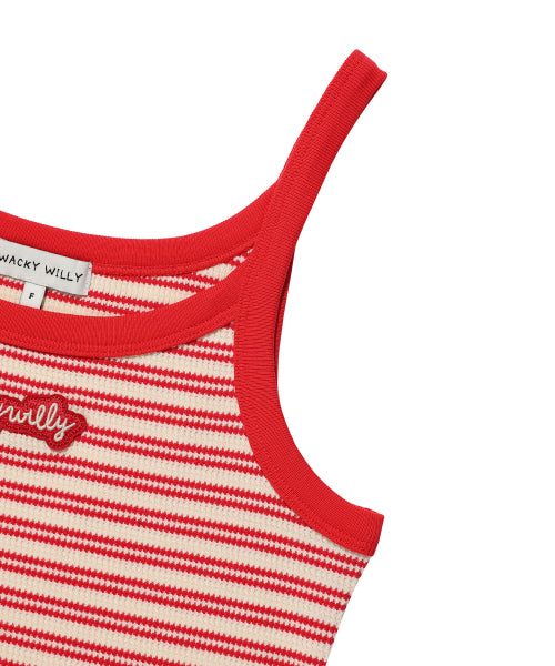 STRIPE SLEEVELESS #GISELLE同款! - 2 COLORS RED