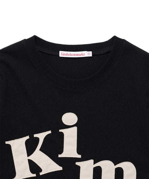 MESSY ALPHA APPLIQUE T-SHIRT BLACK