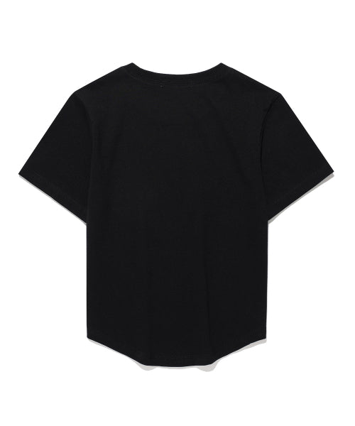 MESSY ALPHA APPLIQUE T-SHIRT BLACK