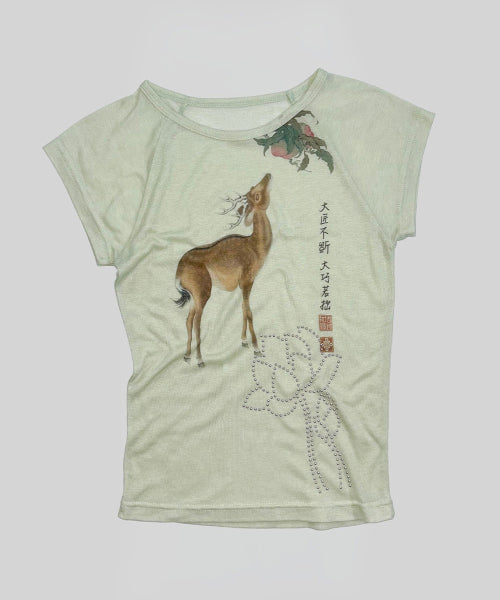 ZEN DEER TEE - 2 COLORS MINT