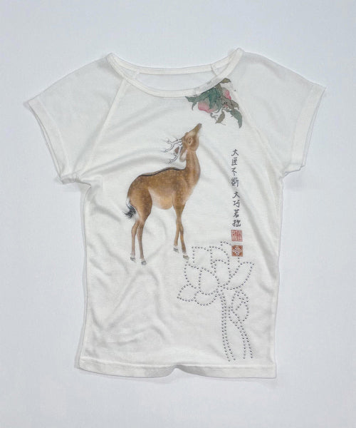 ZEN DEER TEE - 2 COLORS WHITE