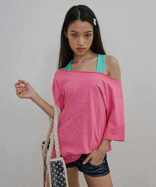 POINT TO OM TEE - 3 COLORS PINK