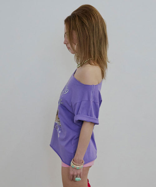 HEALING OFF SHOULDER TEE BABY - 3 COLORS PURPLE