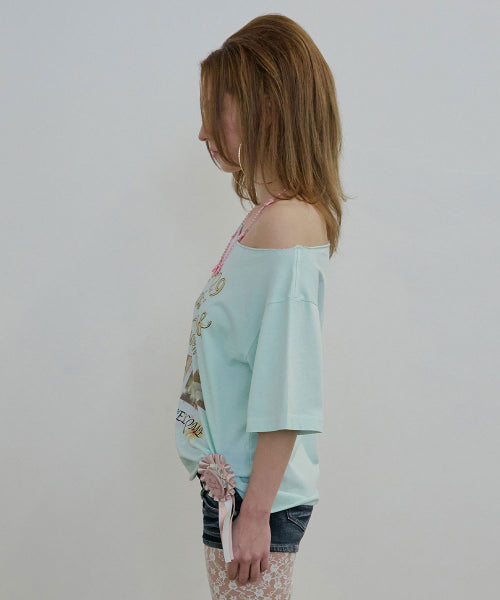 HEALING OFF SHOULDER TEE BABY - 3 COLORS BABY BLUE