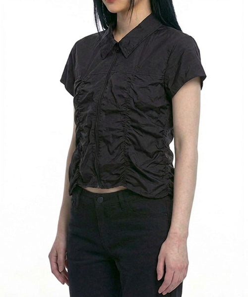 SHIRRING COLLAR - 2 COLORS BLACK
