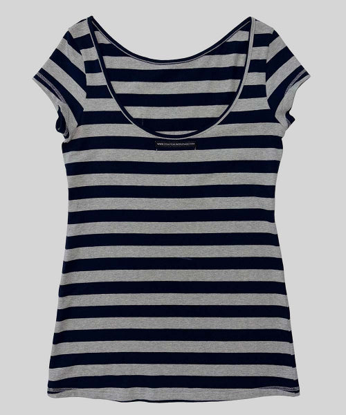 SWEET KITTY STRIPE DRESS - 2 COLORS NAVY