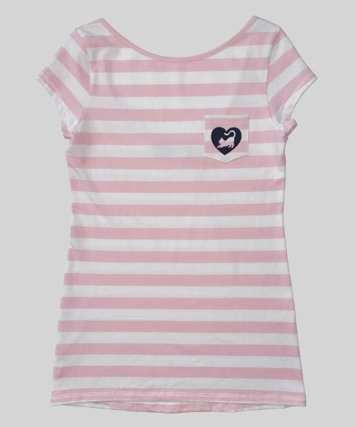 SWEET KITTY STRIPE DRESS - 2 COLORS PINK