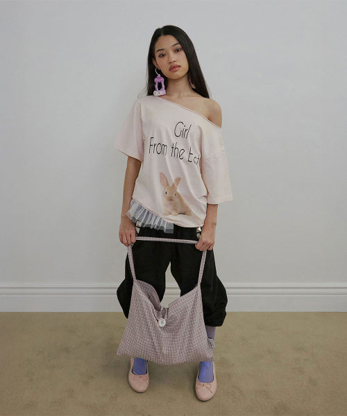 WANDER GIRL OFF SHOULDER TEE - 2 COLORS BABY PINK