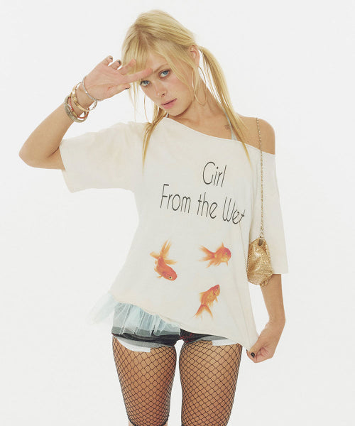WANDER GIRL OFF SHOULDER TEE - 2 COLORS WHITE