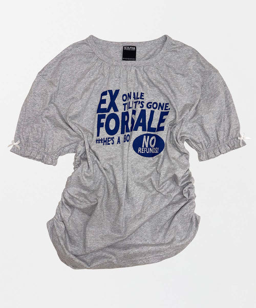 GARAGE SHIRRING TEE - 3 COLORS MELANGE GREY