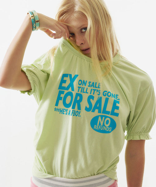 GARAGE SHIRRING TEE ACID GREEN