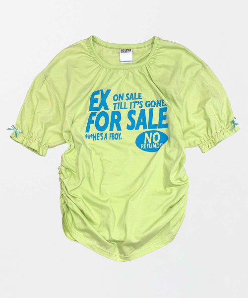 GARAGE SHIRRING TEE ACID GREEN