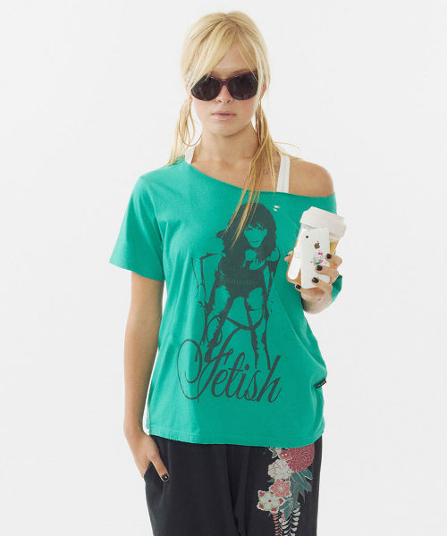 DISTRESSED MUSE TEE SALMON - 2 COLORS AS SHOWN