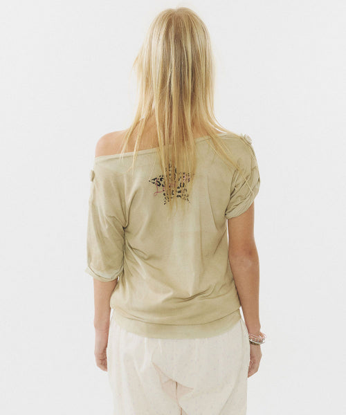 BROKEN GIRLS ROLL UP TEE - 4 COLORS AS SHOWN