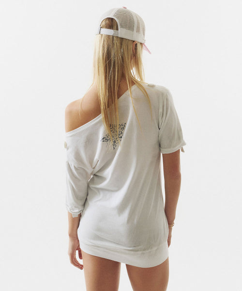 BROKEN GIRLS ROLL UP TEE - 4 COLORS WHITE