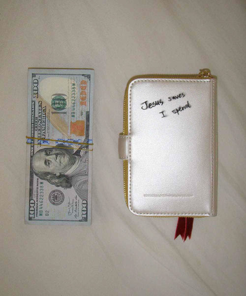 SINNER WALLET METALLIC IVORY