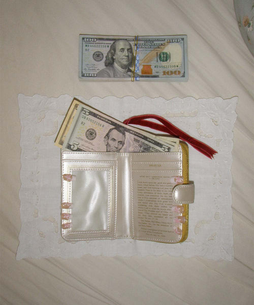 SINNER WALLET METALLIC IVORY