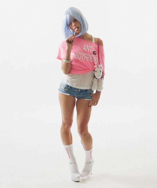 ANTI BOYFRIEND TEE NEON - 3 COLORS PINK