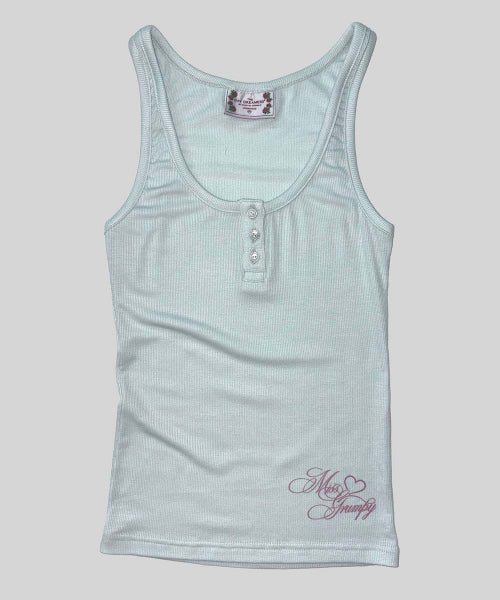 MISS GRUMPY BUTTON UP TOP - 4 COLORS BABY BLUE