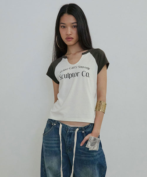 ARCHIVE RAGLAN TEE - 3 COLORS CREAM