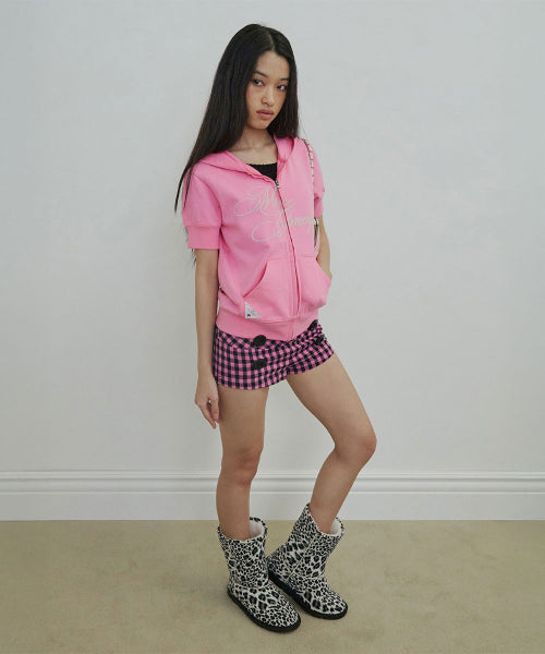 MISS GRUMPY ZIP UP HOODIE ACID PINK