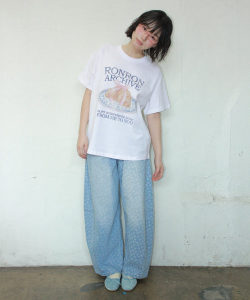 RIBBON CROISSANT BASIC FIT T-SHIRT WHITE
