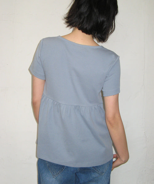 KNOT RIBBON A LINE T SHIRT - 3 COLORS BLUE