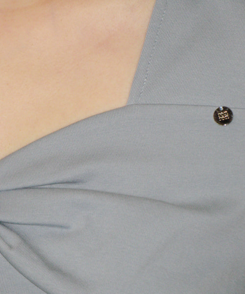KNOT RIBBON A LINE T SHIRT - 3 COLORS BLUE