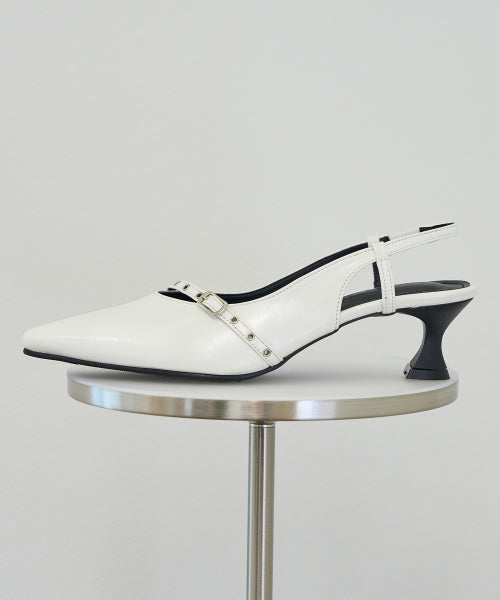 LEA BUCKLE STRAP SLINGBACK WHITE