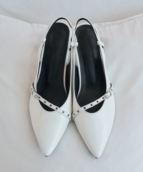 LEA BUCKLE STRAP SLINGBACK WHITE