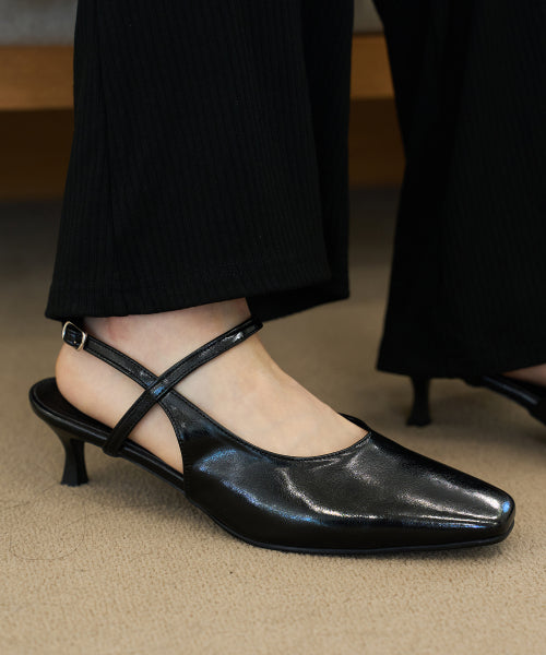 MINI SQUARE HEEL BLACK