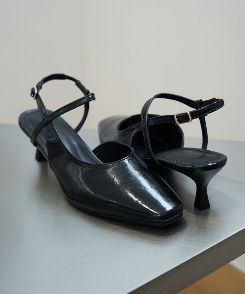 MINI SQUARE HEEL BLACK