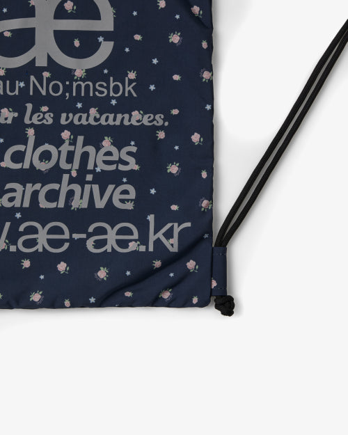 WEB LOGO FLOWER GYM SACK - 2 COLORS NAVY