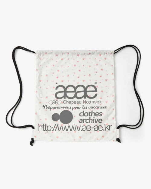 WEB LOGO FLOWER GYM SACK - 2 COLORS WHITE