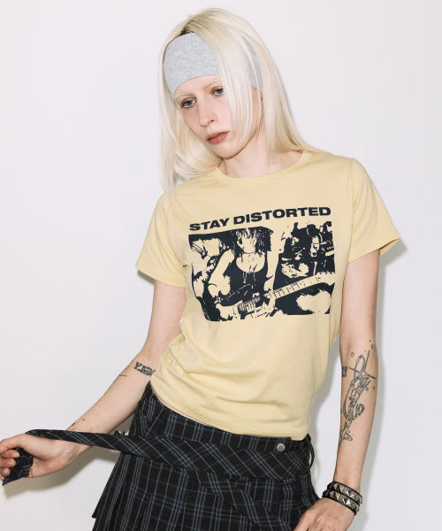 FANCY CLUB DISTORT CLUB TEE - 2 COLORS YELLOW