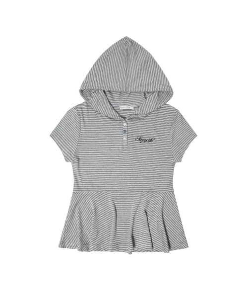 STRIPE HOOD TOP F26QB072 - 2 COLORS GREY