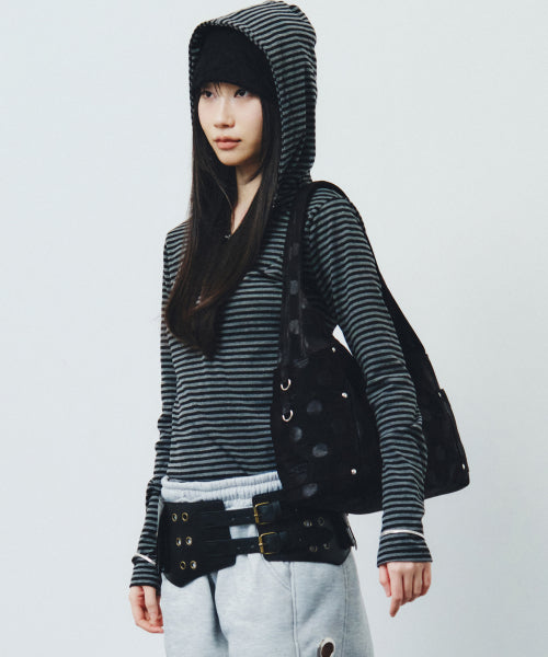 MAREN MIDDLE SHOULDER BAG - 6 COLORS WEAVING BLACK