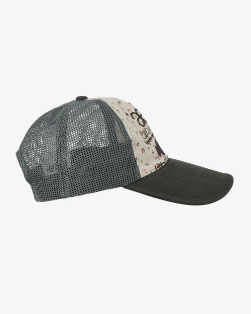 WEB LOGO FLOWER MESH CAP - 2 COLORS BEIGE