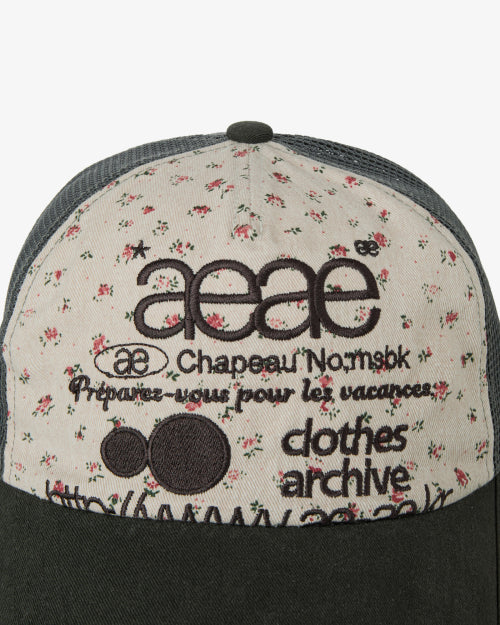 WEB LOGO FLOWER MESH CAP - 2 COLORS BEIGE