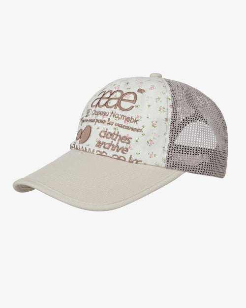WEB LOGO FLOWER MESH CAP - 2 COLORS WHITE