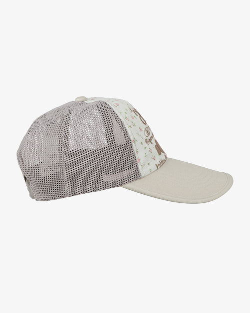 WEB LOGO FLOWER MESH CAP - 2 COLORS WHITE