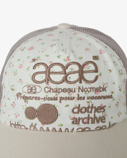 WEB LOGO FLOWER MESH CAP - 2 COLORS WHITE
