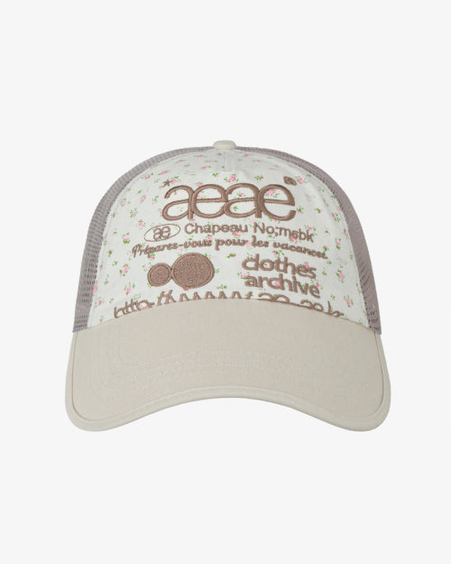 WEB LOGO FLOWER MESH CAP - 2 COLORS WHITE
