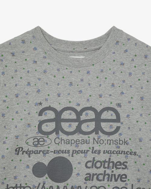 WEB LOGO FLOWER T SHIRTS - 2 COLORS MELANGE GREY