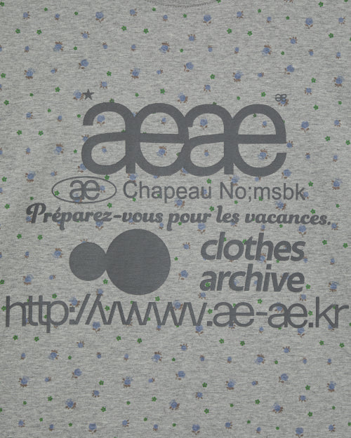 WEB LOGO FLOWER T SHIRTS - 2 COLORS MELANGE GREY