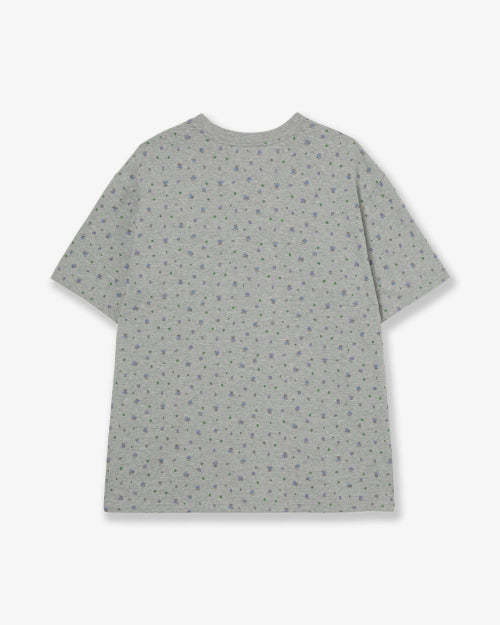 WEB LOGO FLOWER T SHIRTS - 2 COLORS MELANGE GREY