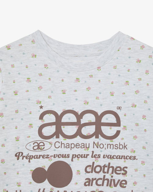 WEB LOGO FLOWER T SHIRTS - 2 COLORS LIGHT GREY